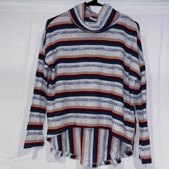 Saturday/Sunday by Anthropologie Pippa Hacci Striped Turtleneck Oversize Sweater - Picture 2 of 9
